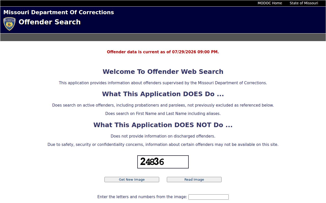 Missouri DOC search for custody records after a Taney County arrest case