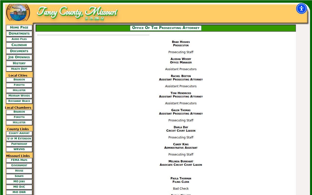 Taney County criminal court case prosecutor office information